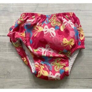 iPlay Little Girl Toddler Butterfly Reusable Swim Diaper, Size 24 months